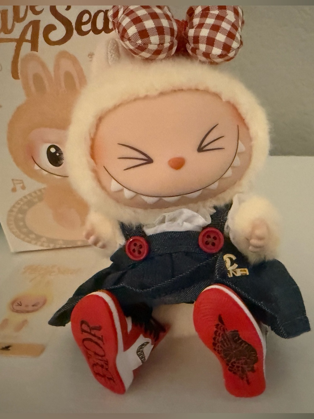 Labubu Have a Seat Pop Mart + Custom Denim Outfit - Picture 2 of 16